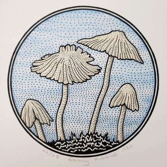 Larry Kissick Pair of Mushroom Numbered Prints Canadian Artist Signed 1982 - Picture 3 of 6